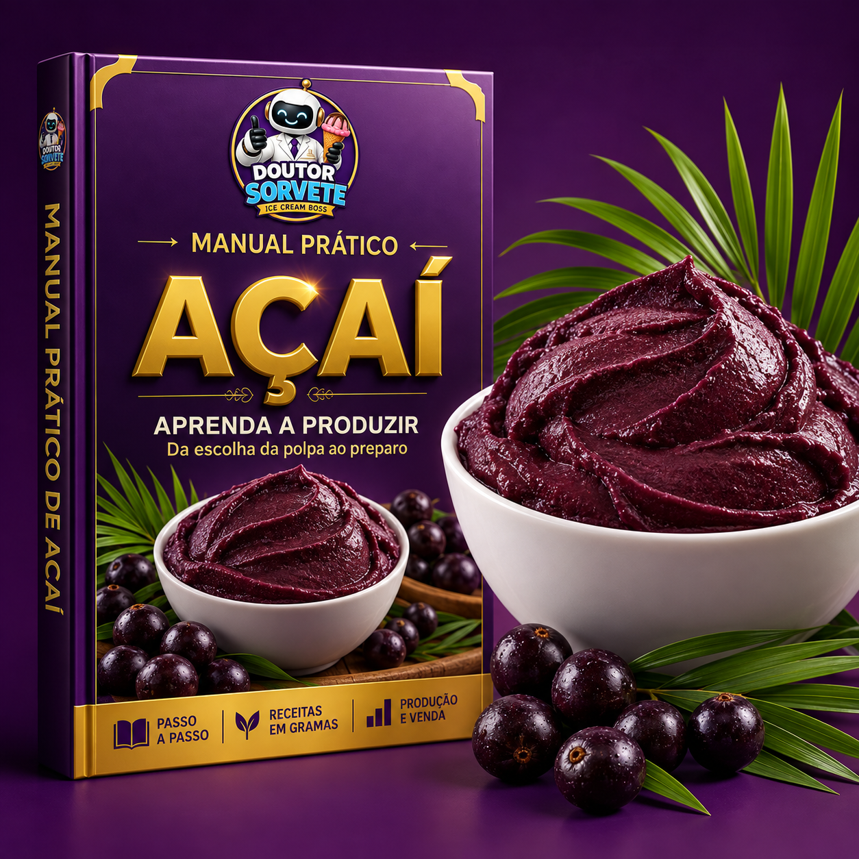 Capa do manual Açaí — Aprenda a Produzir, do Doutor Sorvete