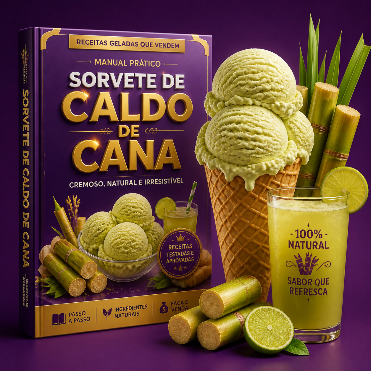 Capa do manual Sorvete de Caldo de Cana, do Doutor Sorvete
